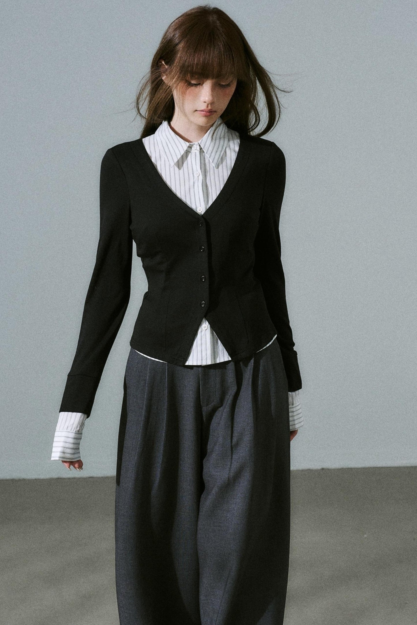 Fake Two Piece Wool Top