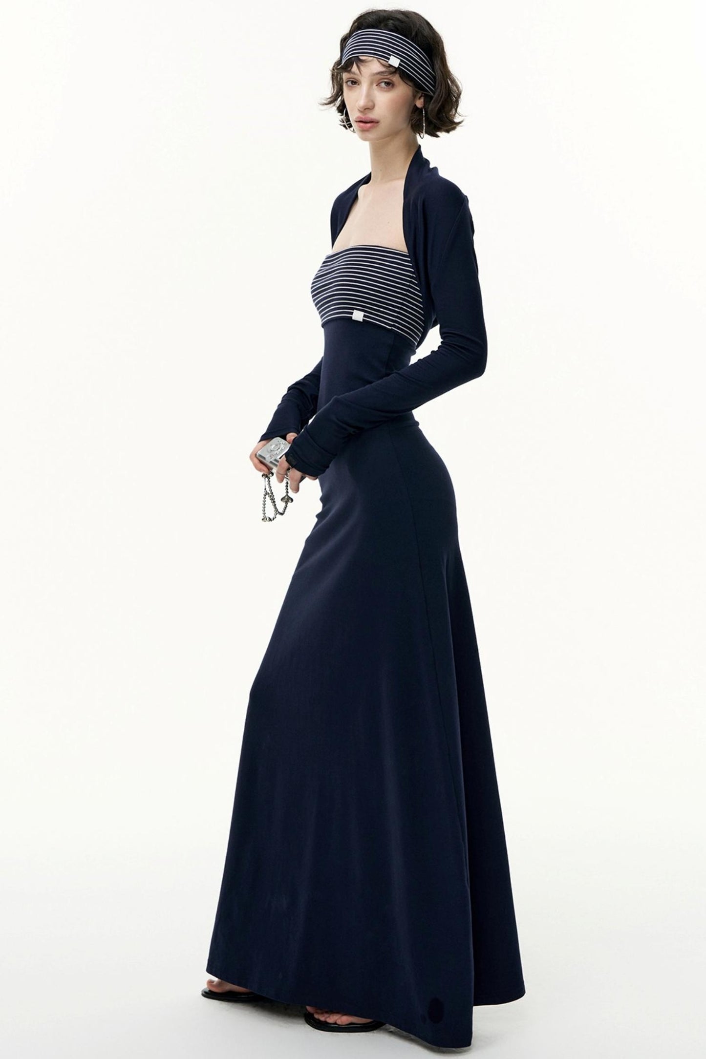 Tencel Waist Long Dress Set-Up