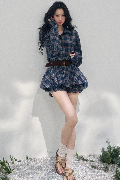 Rain Marks Plaid Dress Set