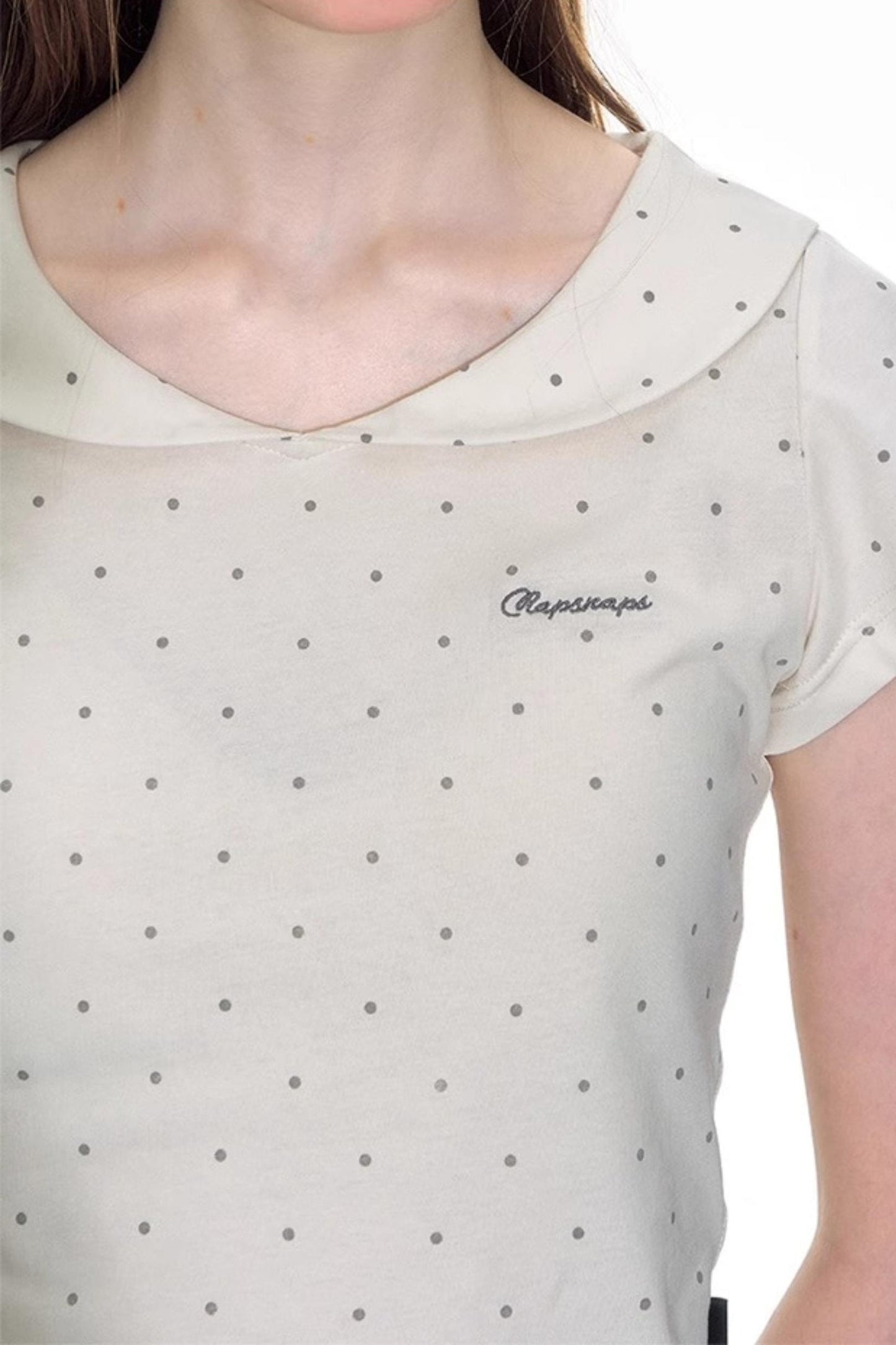 Summer Polka Dot Doll Neck Tee