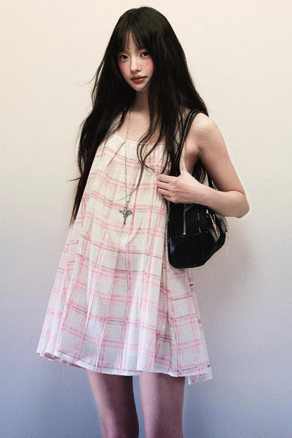 Pink Plaid Dress