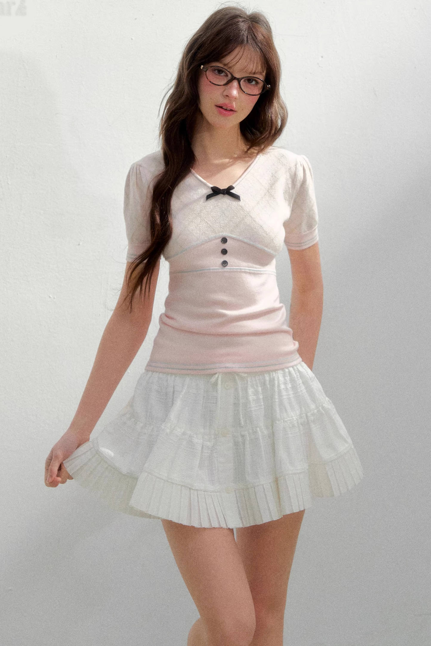 Retro Patterned Knit Top