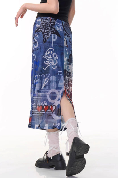 Vintage High-Waist Maxi Skirt