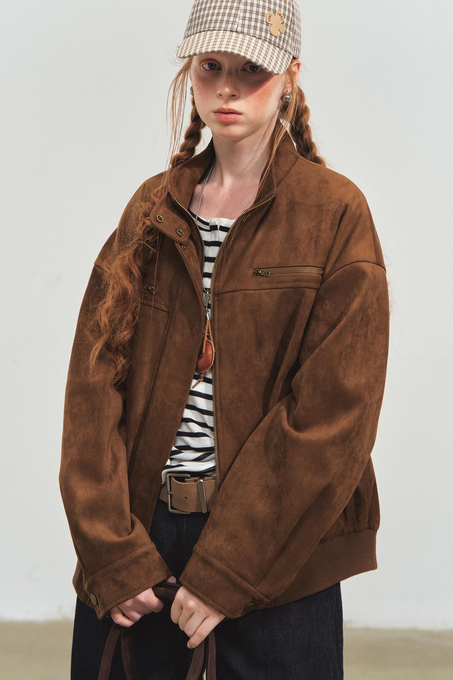 Vintage Suede Baseball Jacket