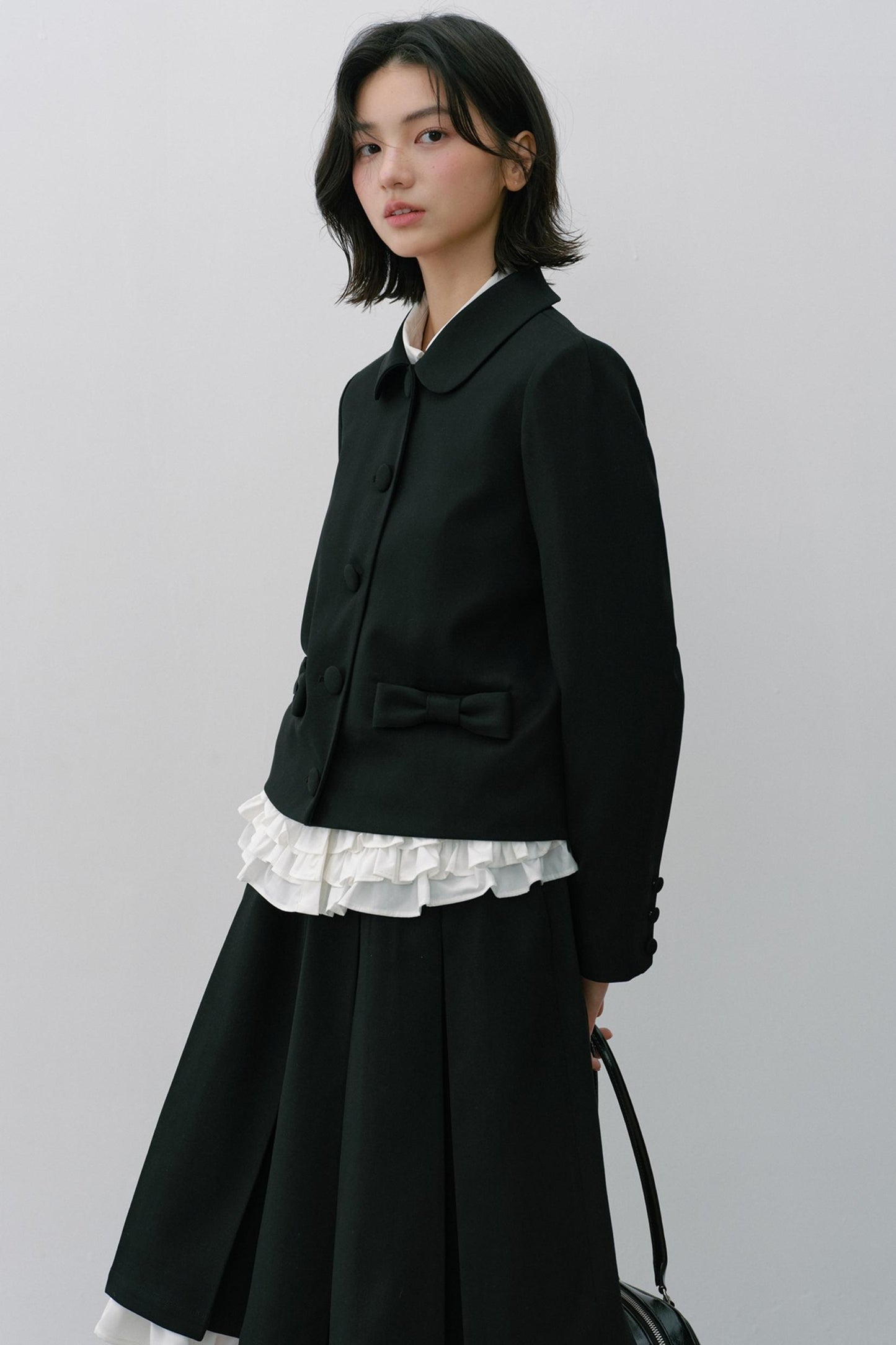 Elastic Pleated Skirt Suit Set-Up