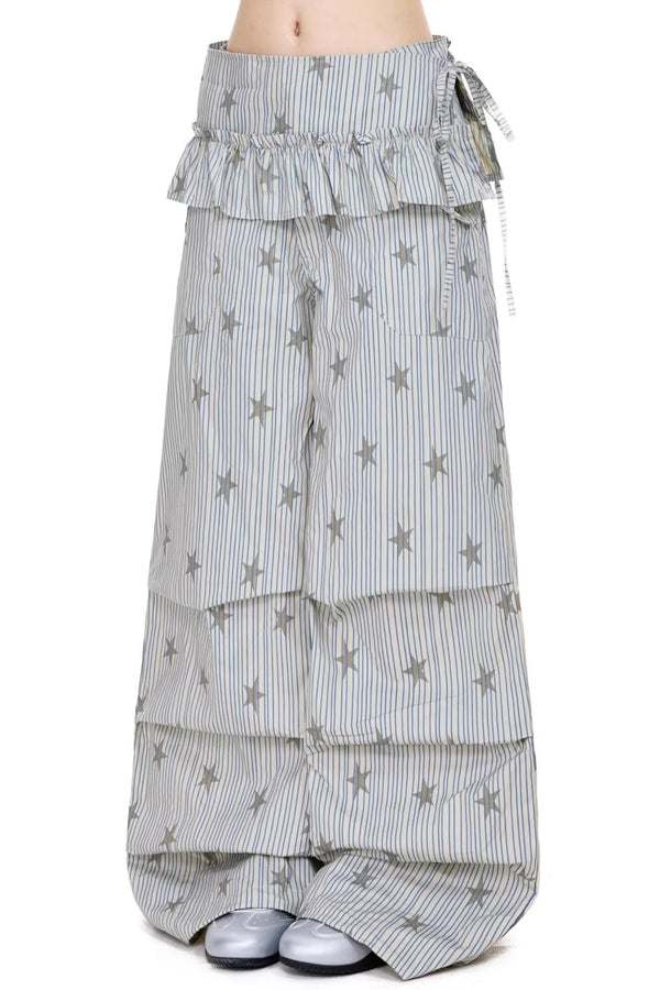 Striped Star Wide-Leg Pants