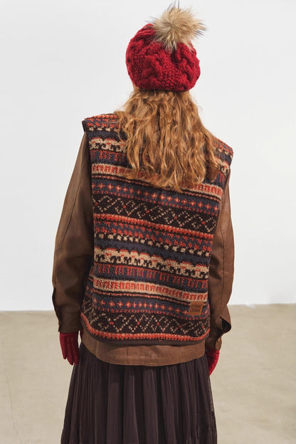 Fair Isle Jacquard Fleece Vest