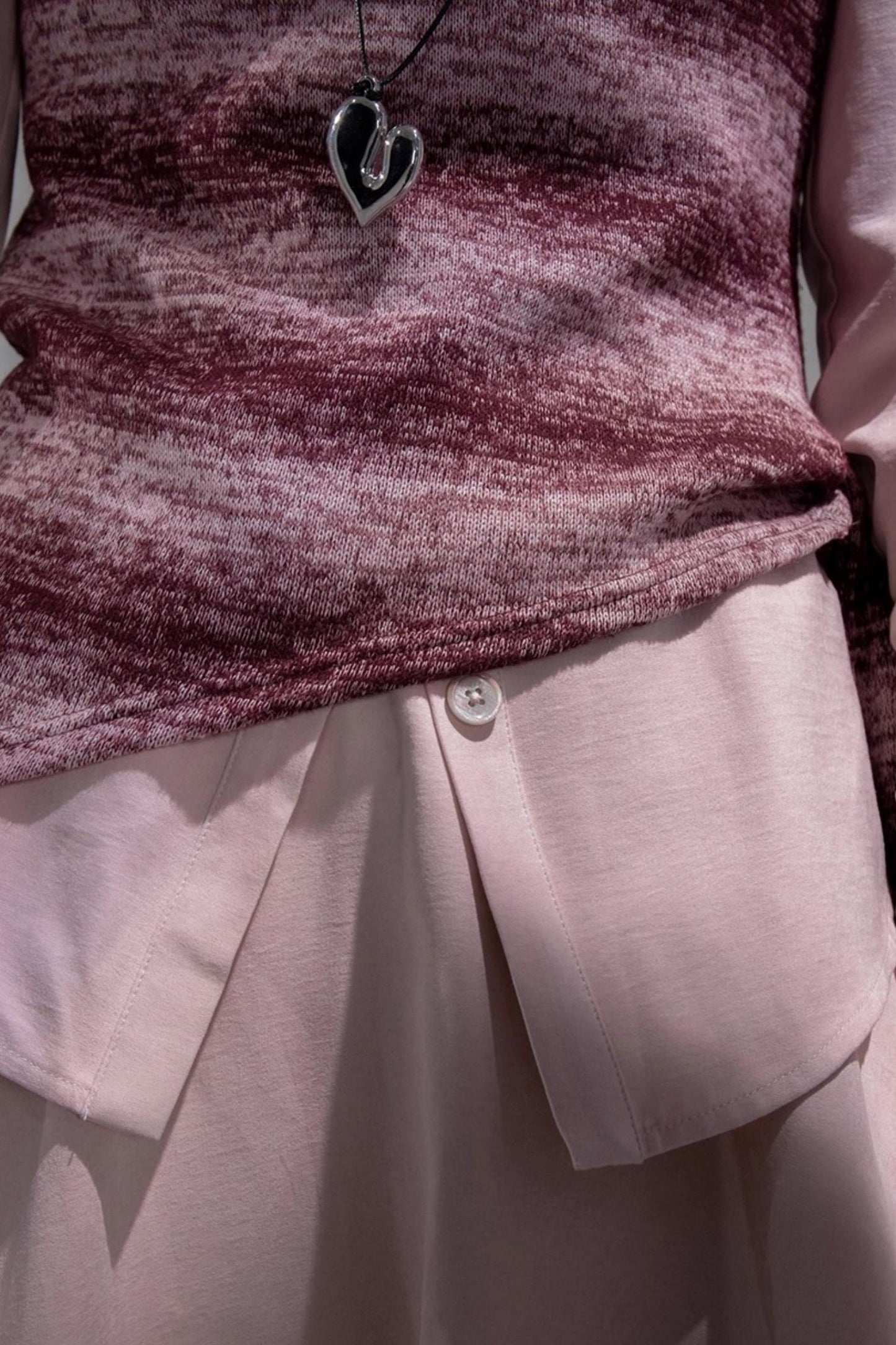 Berry Purple Chimney Collar Shirt Set-Up