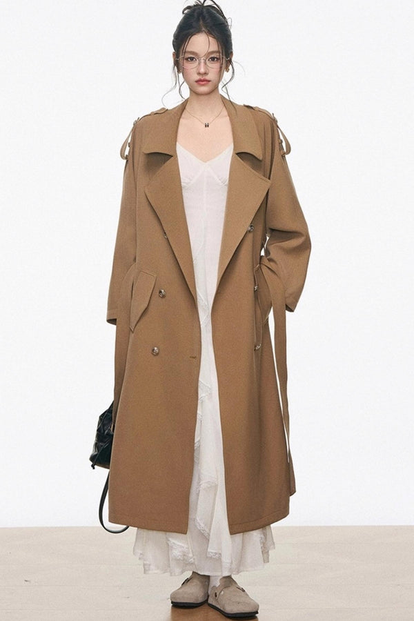 Long Trench Coat With Dress Set-Up