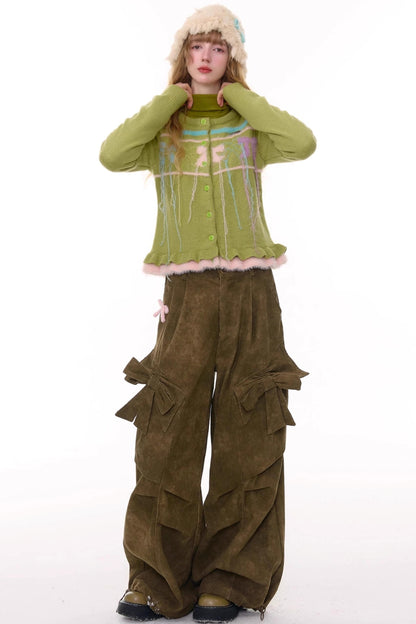 Autumn Silk Bow Cardigan