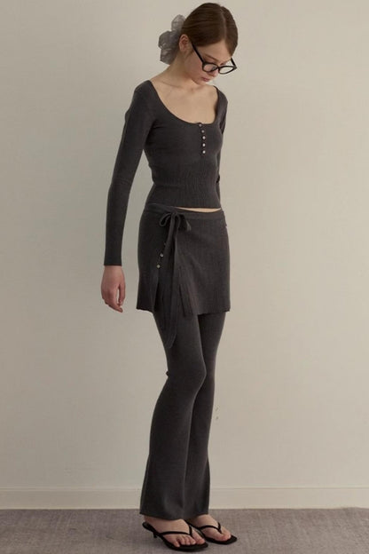 Dreamy Slim Trio Sweater Pants Set-Up
