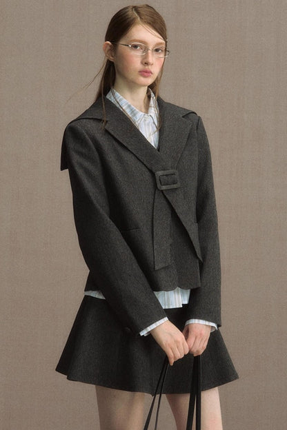 Cedar Poem Casual Navy Blazer Set-Up