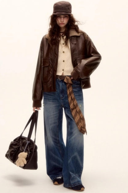 Retro Washed Denim Pants