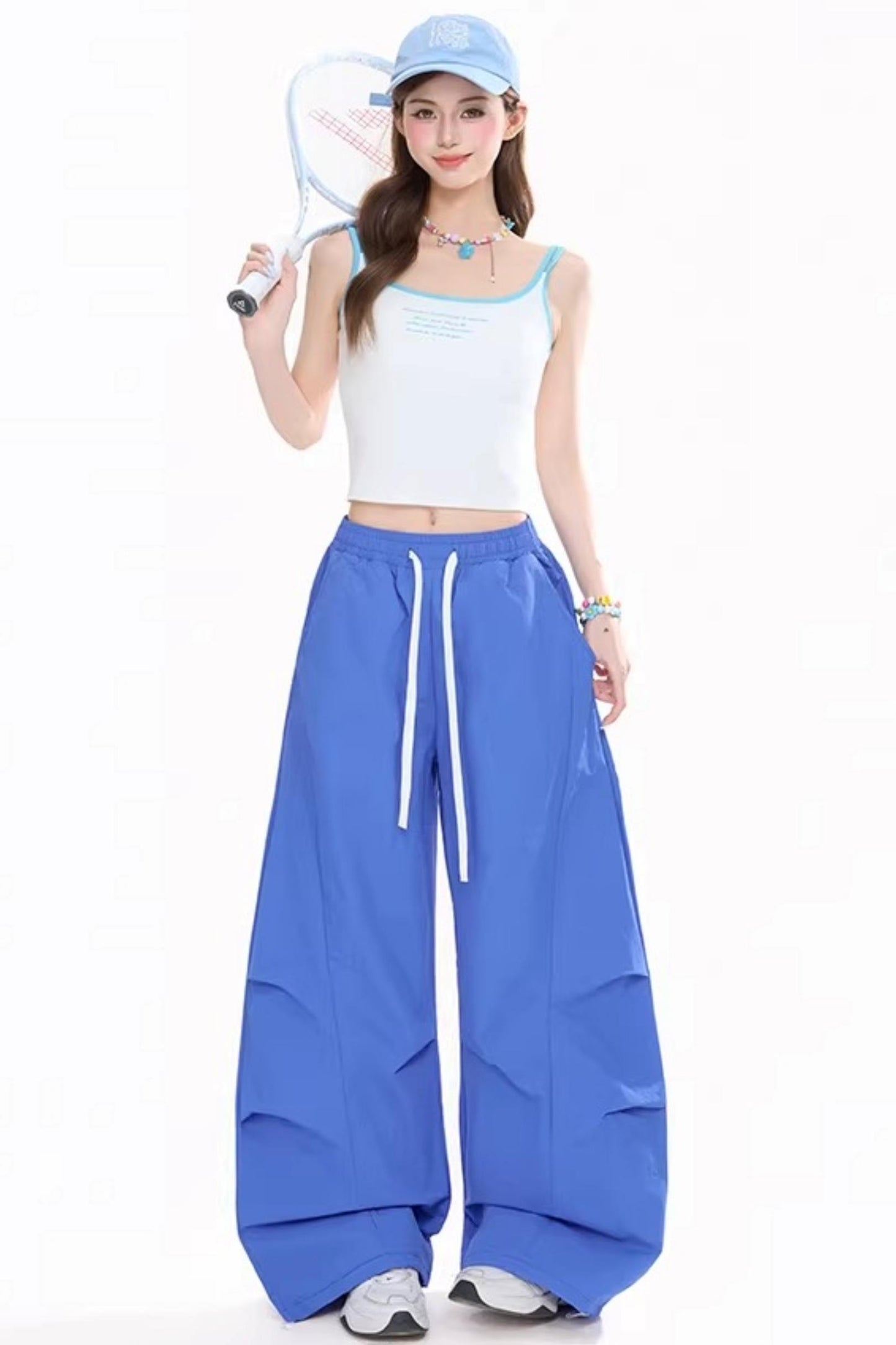 Drawstring Slimming Wide-Leg Pants