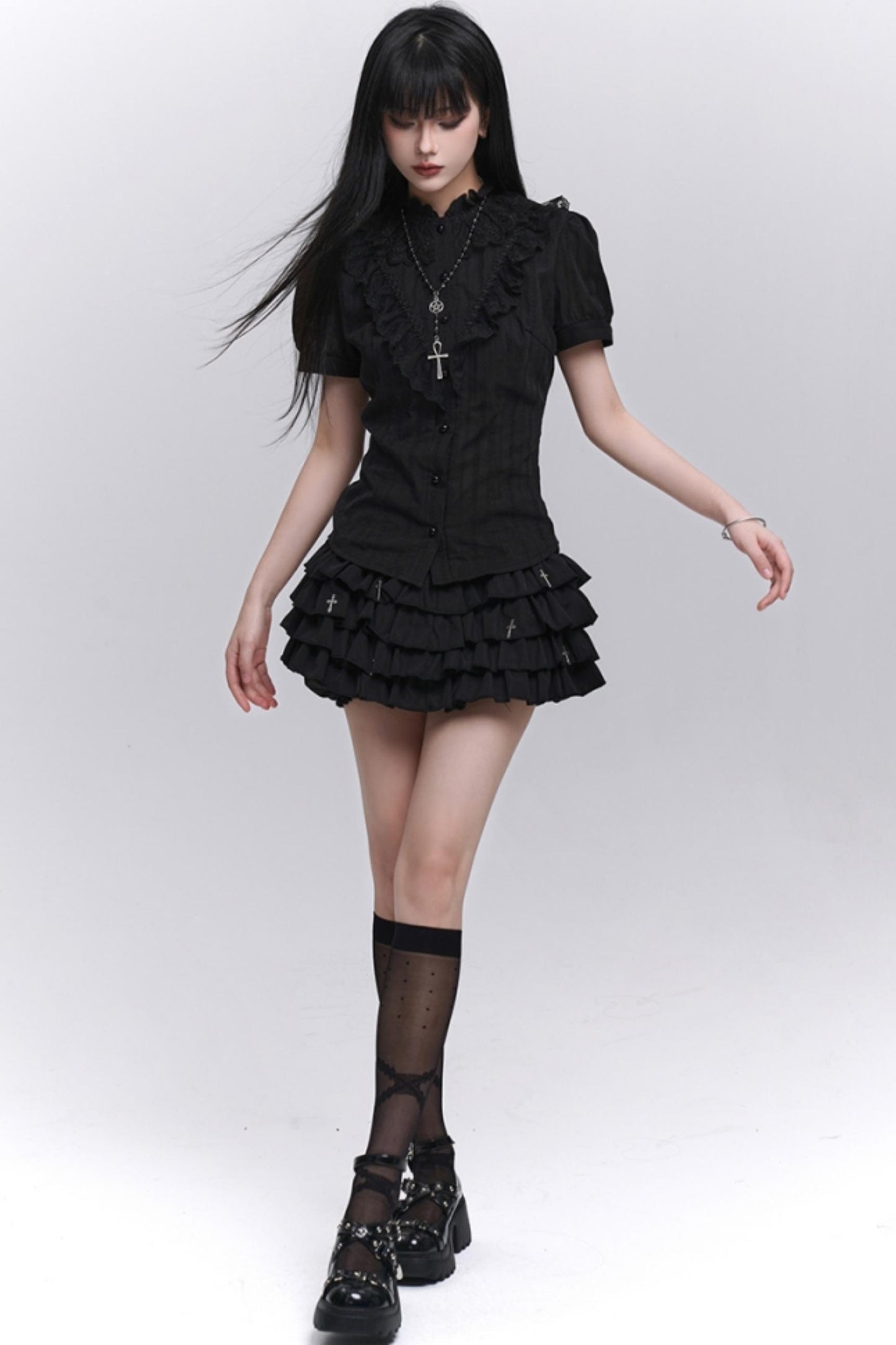 Ghost Lace Black Shirt