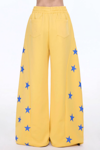 Retro Star Print Sweatpants