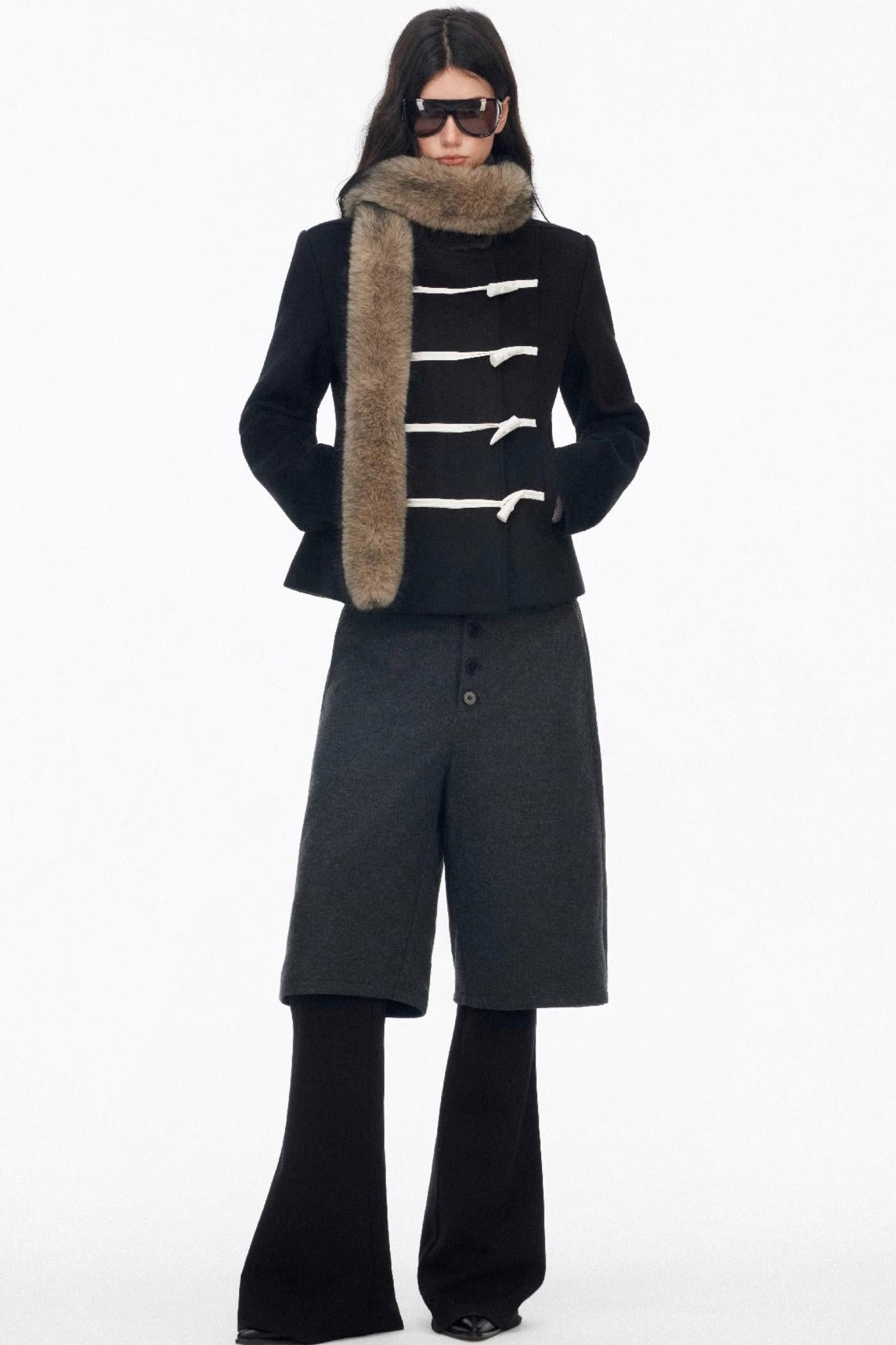 Layered Draped Bootcut Pants