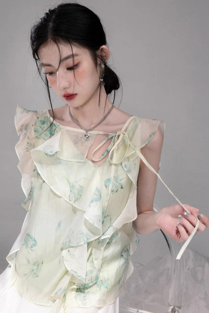 Qingbo Leaf Chiffon Shirt