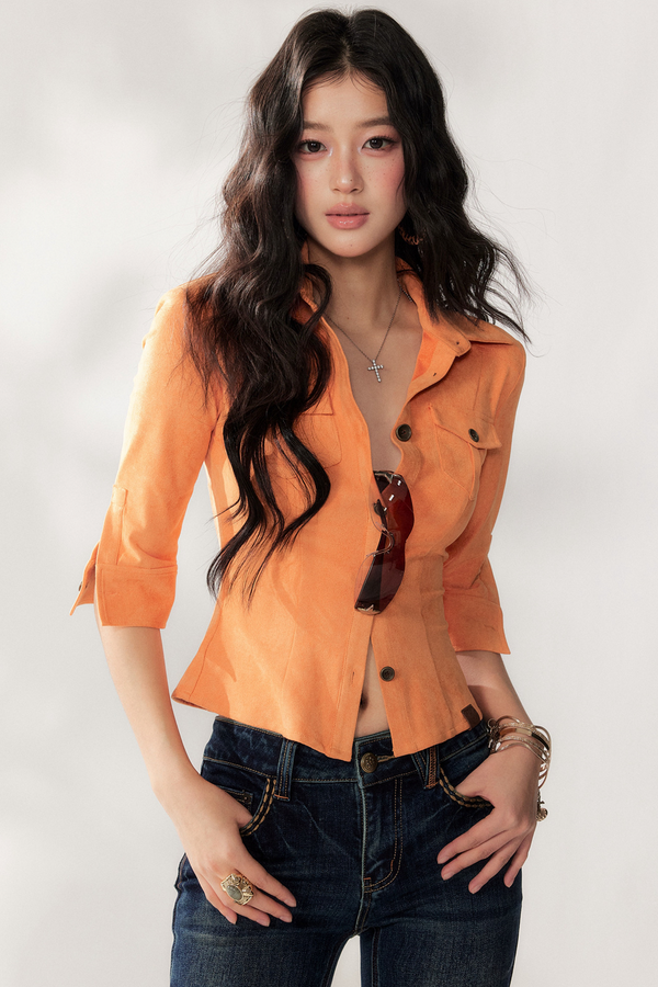 Sweet Potato Suede Blouse