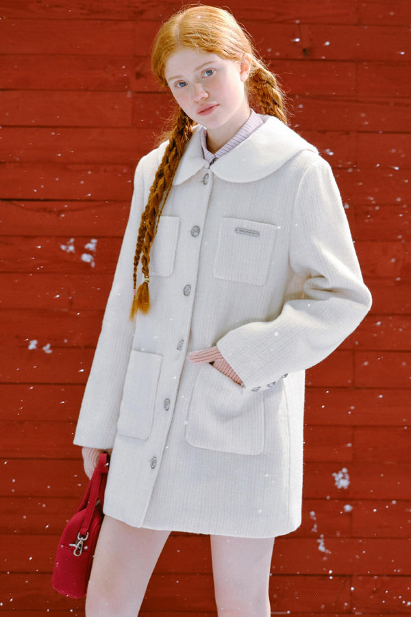 트위드 인형 칼라 재킷 