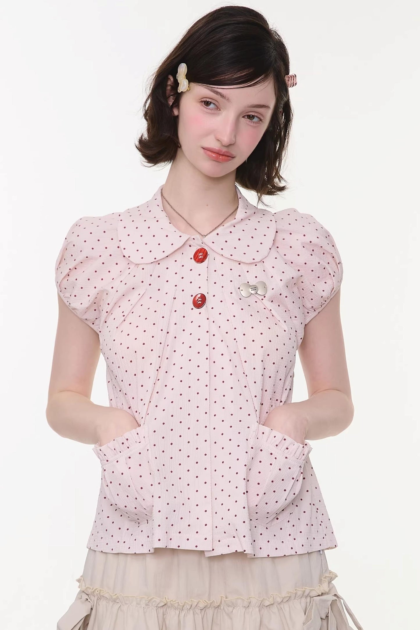 Sweet Starry Sky Polka Dot Blouse