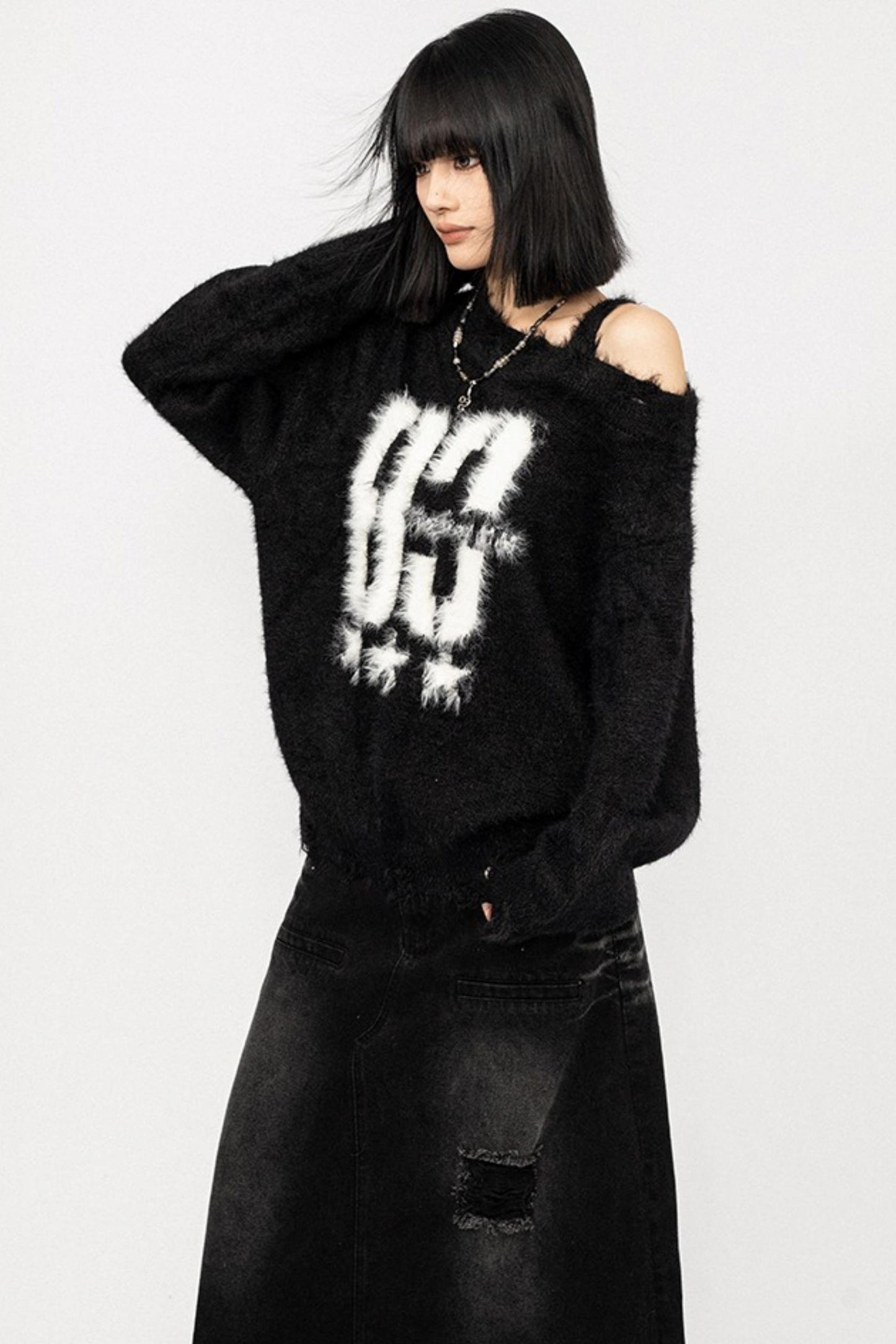 Vintage Crew Neck Knit Sweater