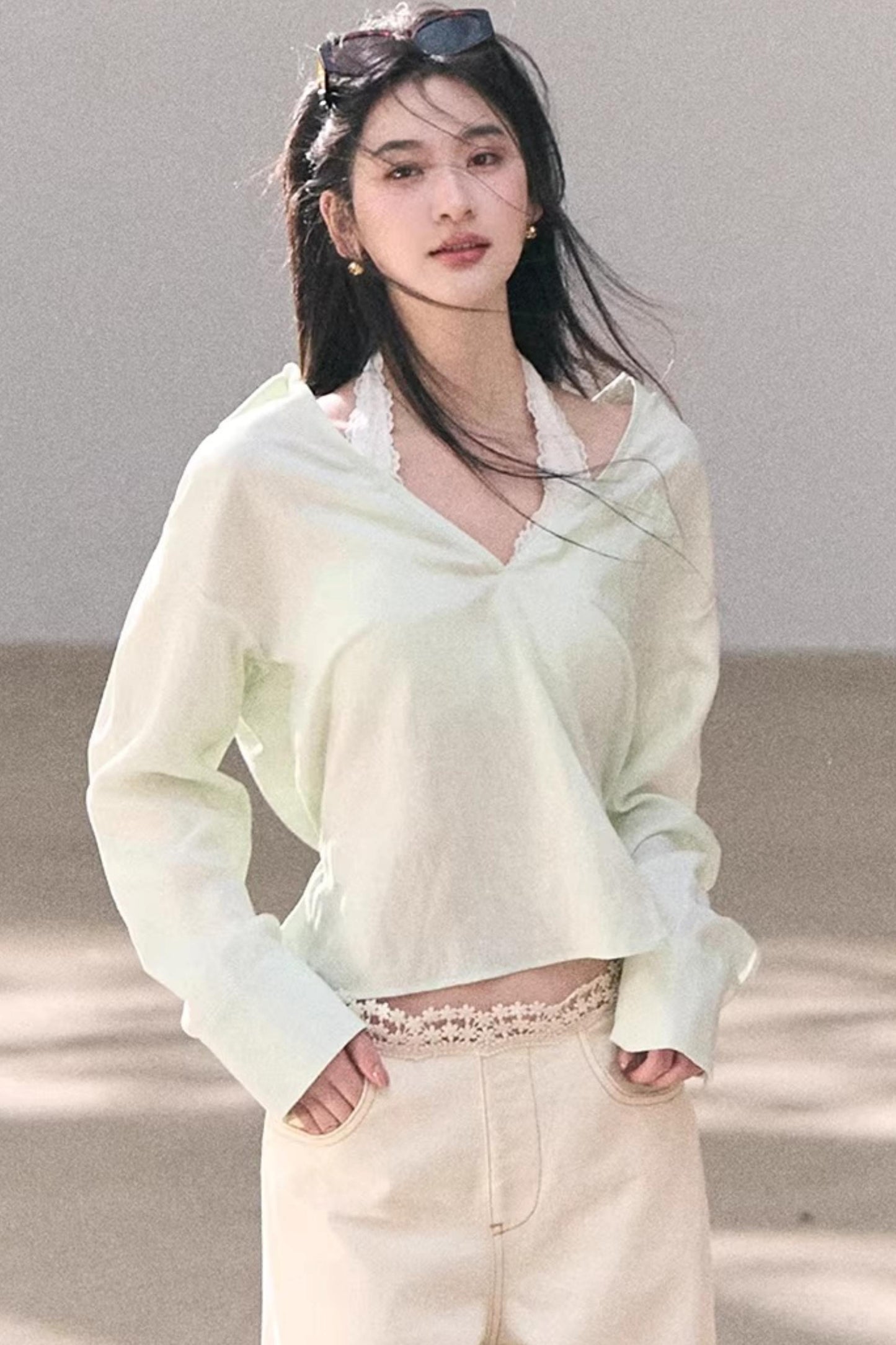 Lace-Trimmed Halter Camisole