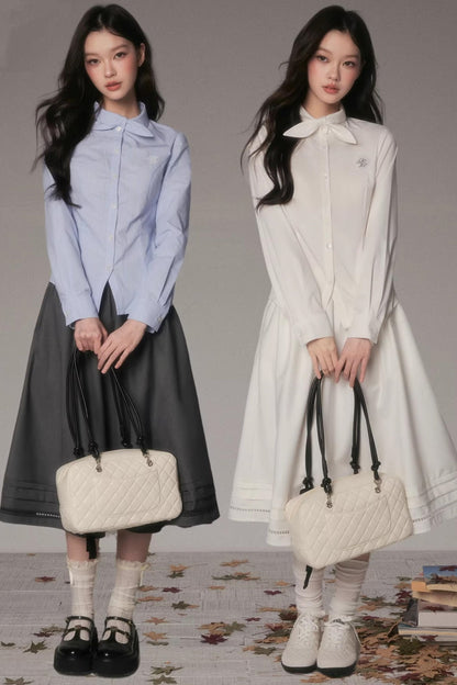 Embroidered Hollow-Out A-Line Skirt