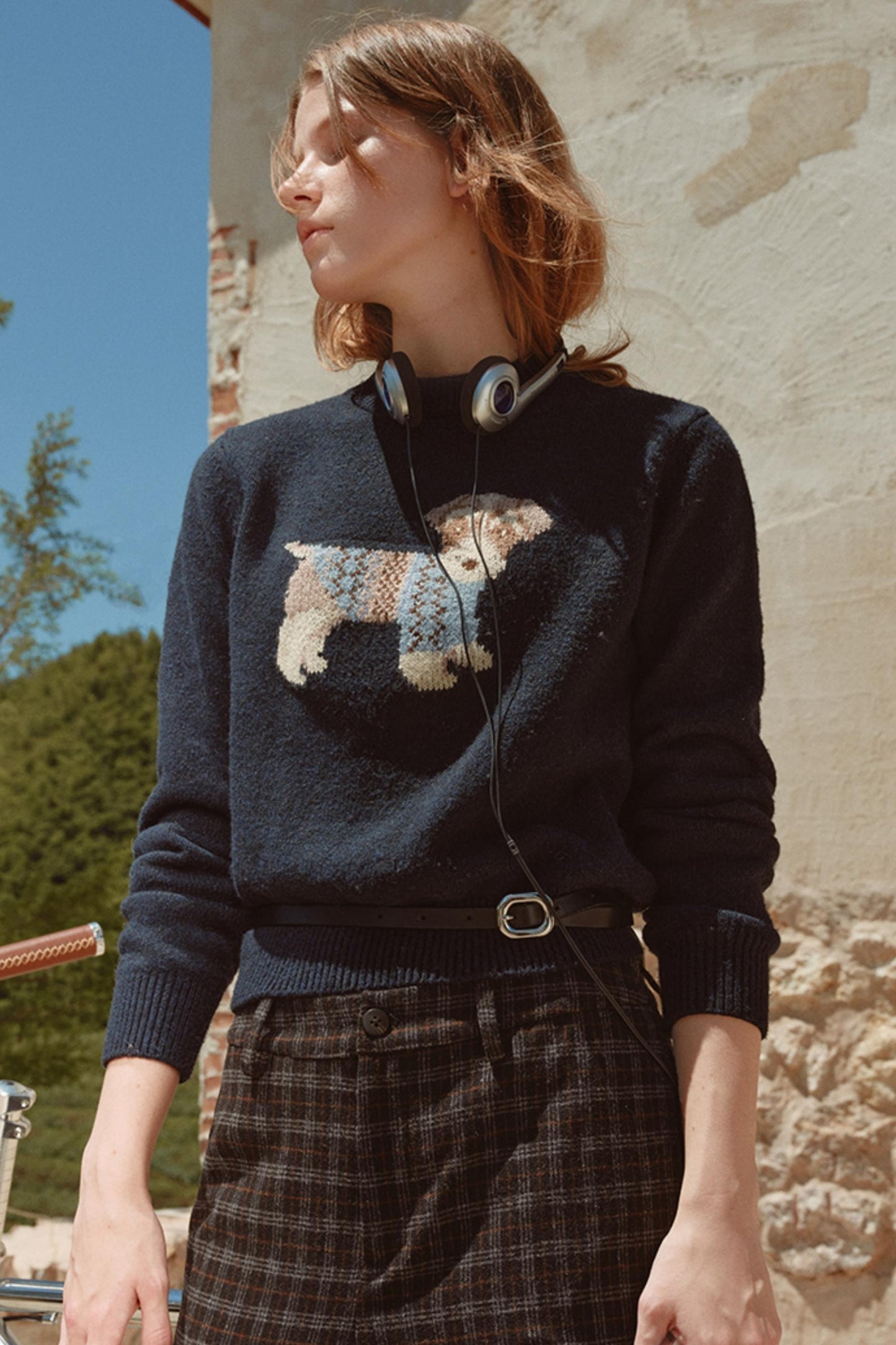 Vintage Jacquard Wool Top