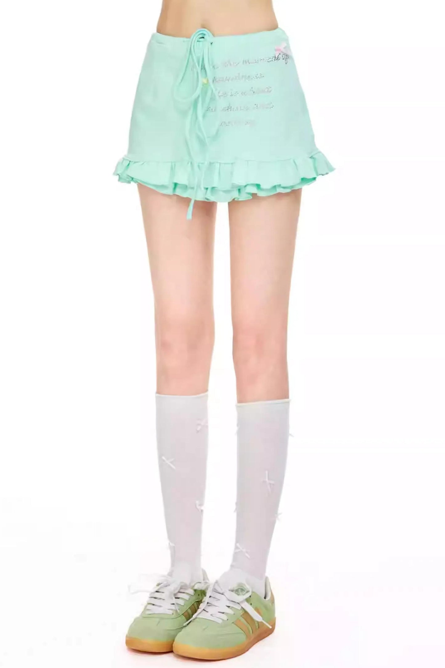 Ruffled Elastic Short Skirt