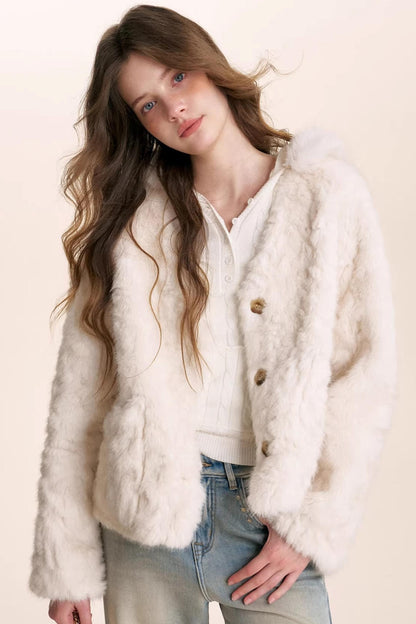 Plush Winter Fur Collar Sweater