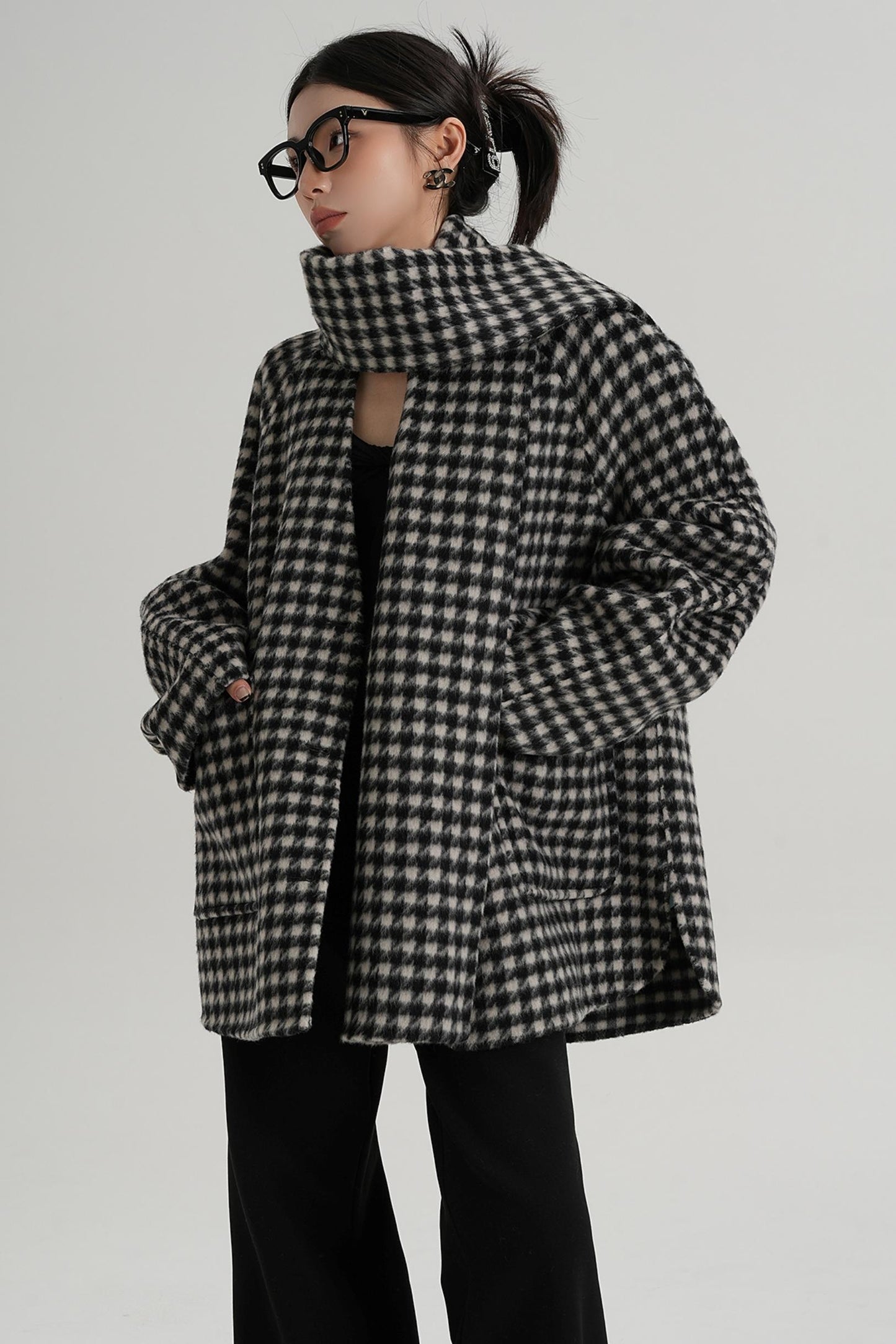 Plaid Wool Coat