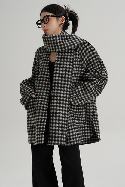 Plaid Wool Coat