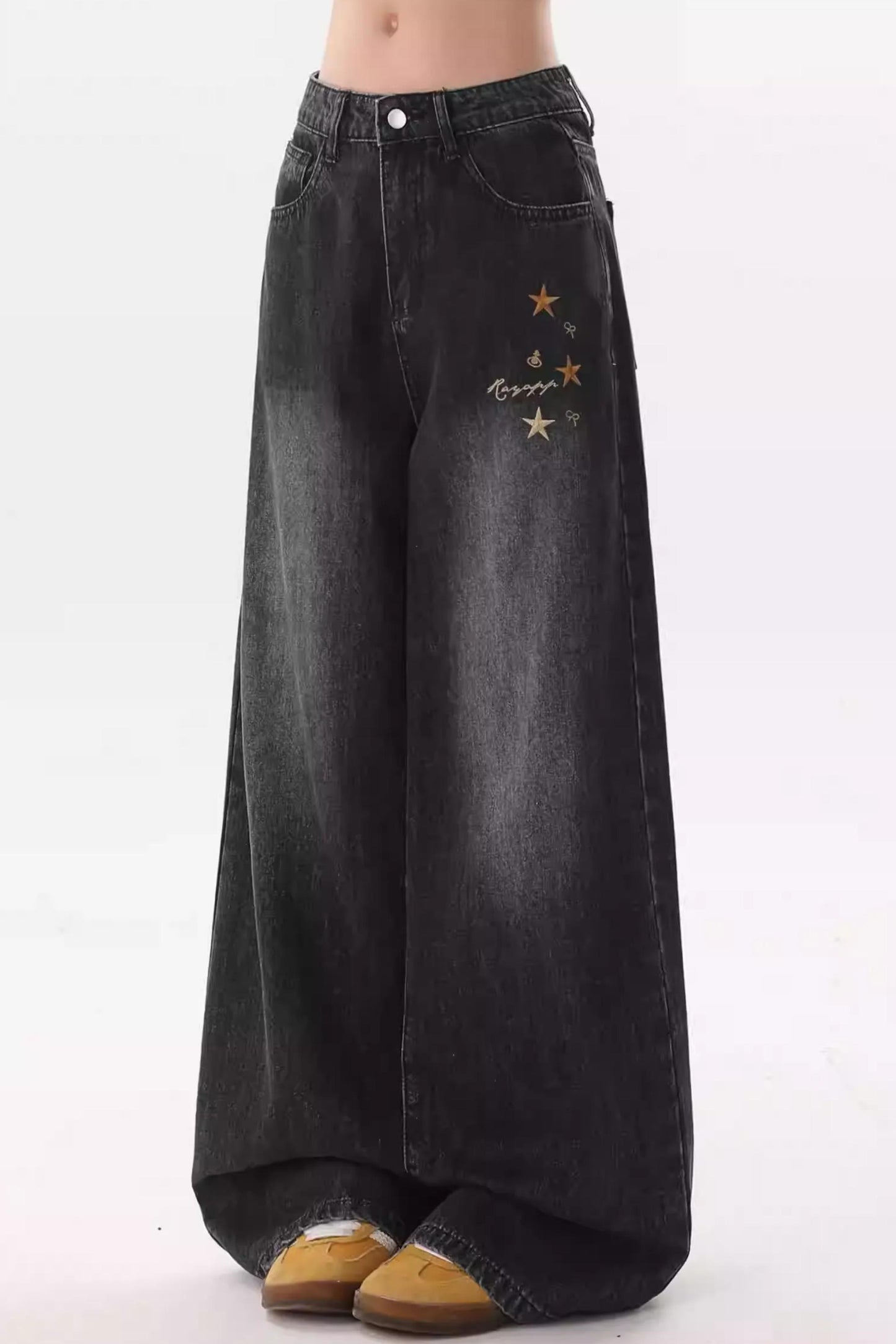 Retro Star Embroidery Jeans