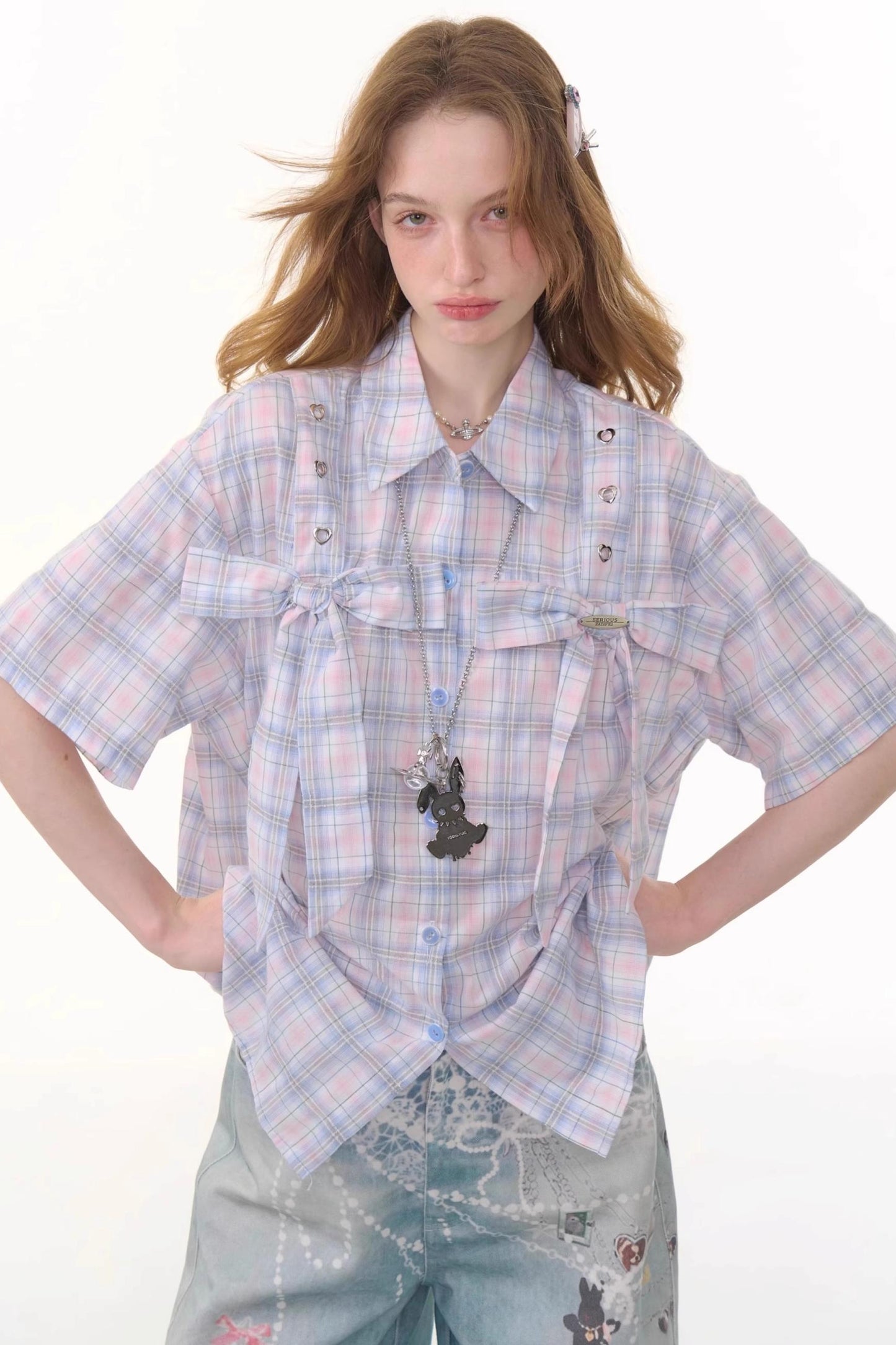 Vintage Pink Plaid Top