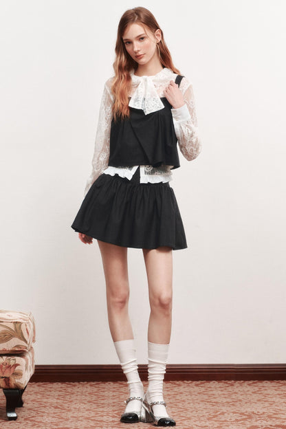 Fluffy Pleated High-Waisted Skirt