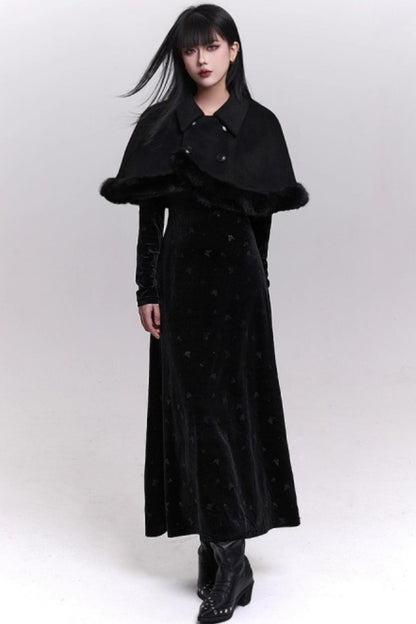 Black Velvet Butterfly Dress