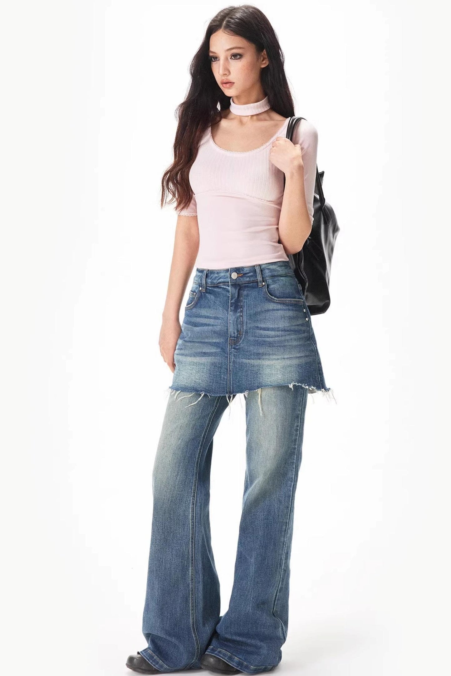 Retro Irregular Denim Pants