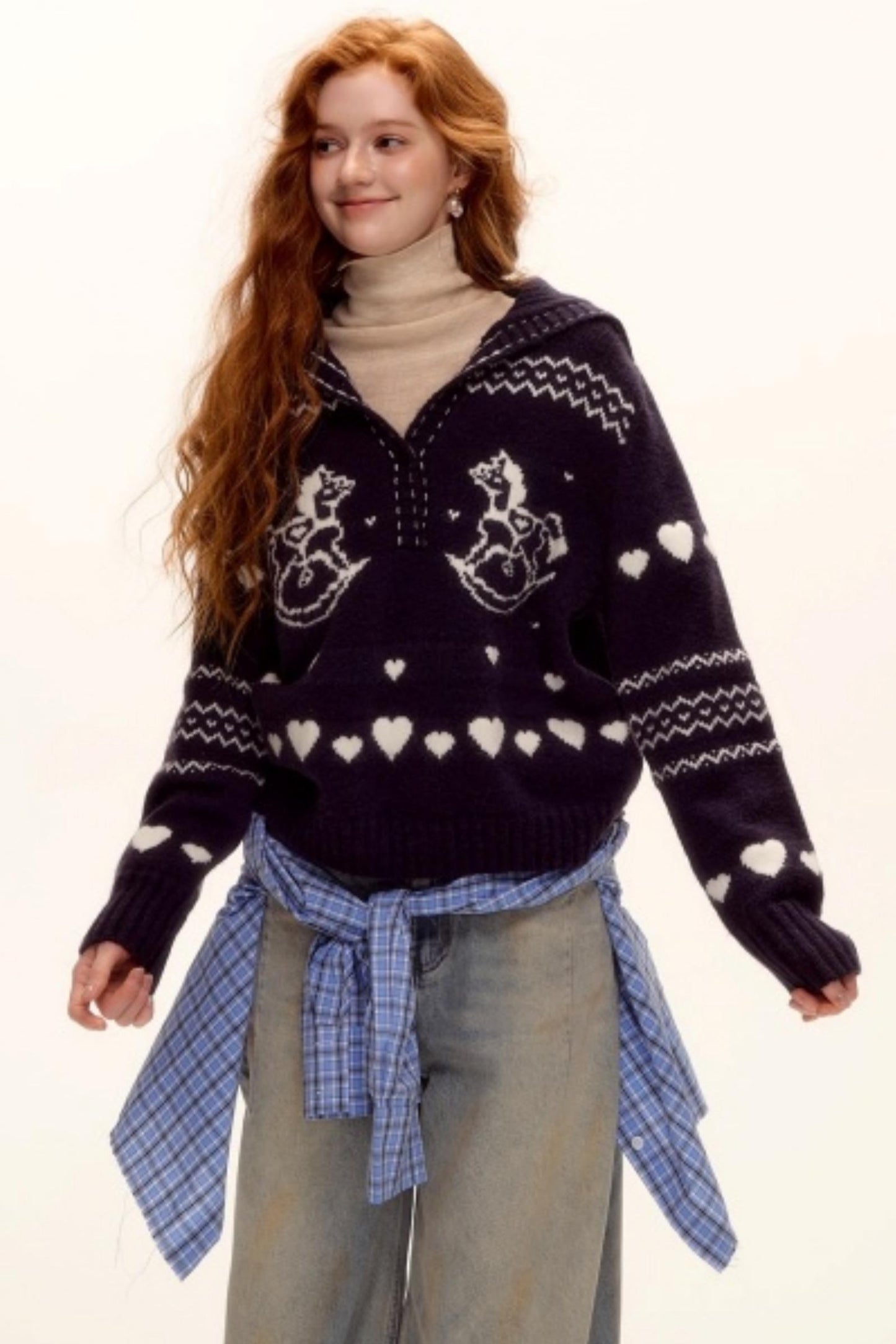 Retro Jacquard Knit Sweater