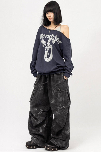 Autumn Vintage Letter Print Sweatshirt