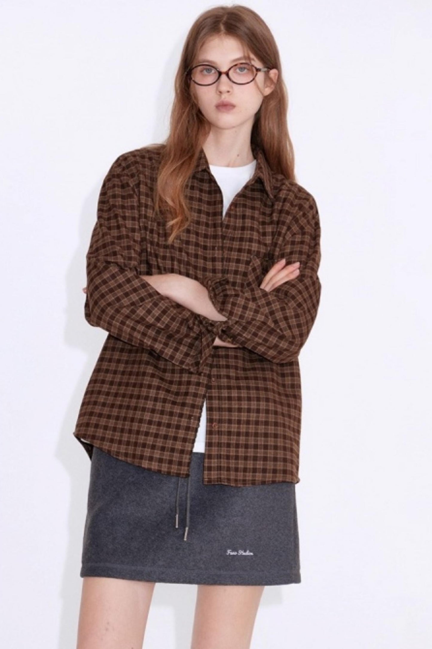Autumn Embroidery Plaid Shirt