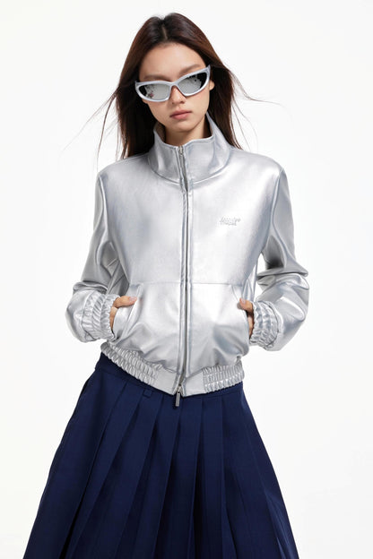 Metallic Leather Jacket