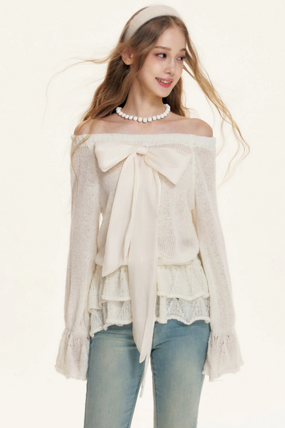 Multi-Wear Bow Knit Sweater