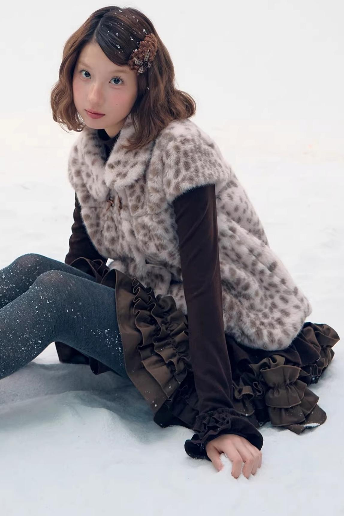 Leopard Print Faux Fur Jacket