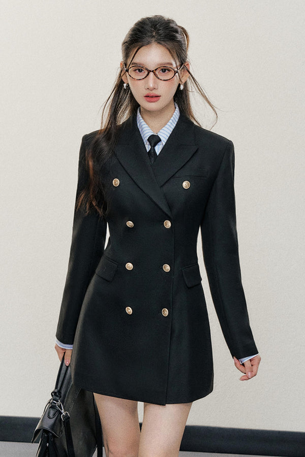 Slim Fit A-Line Blazer Dress