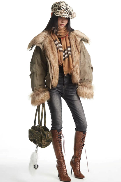 American Retro Fur-Lined Jacket