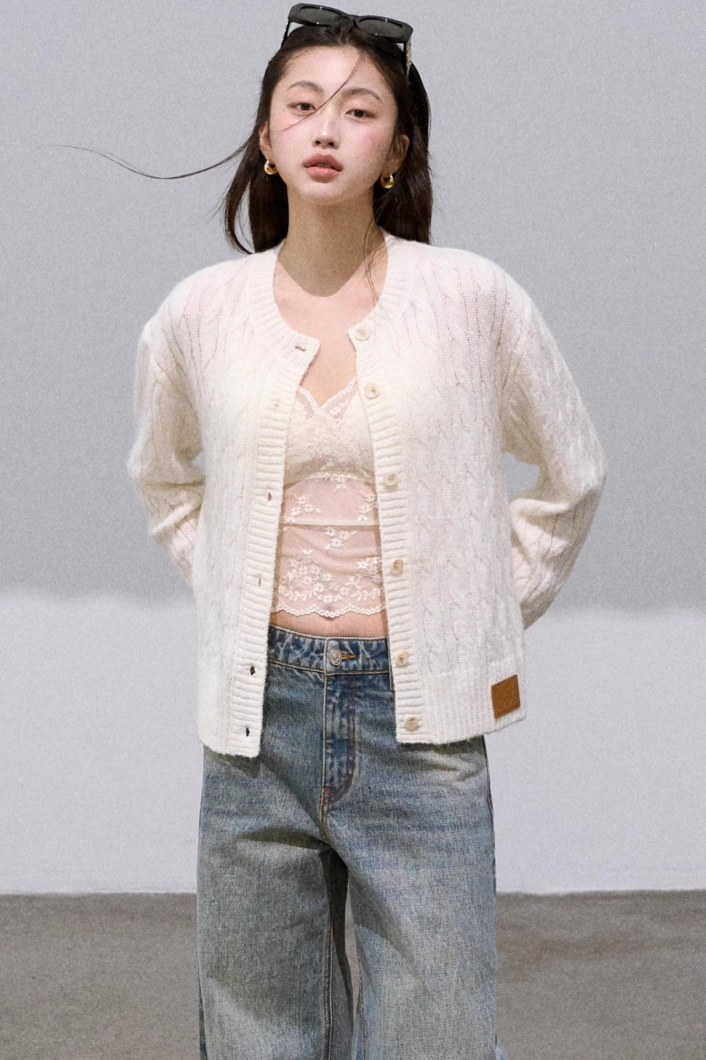 Gentle Mohair Wool Knit Cardigan