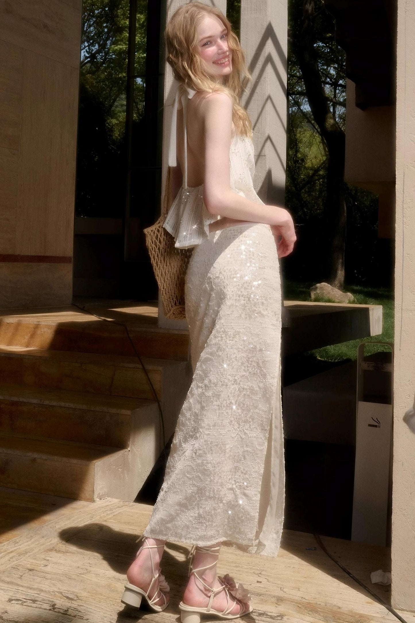 Celestial Slouchy Suit With Knit Skirt Set-Up