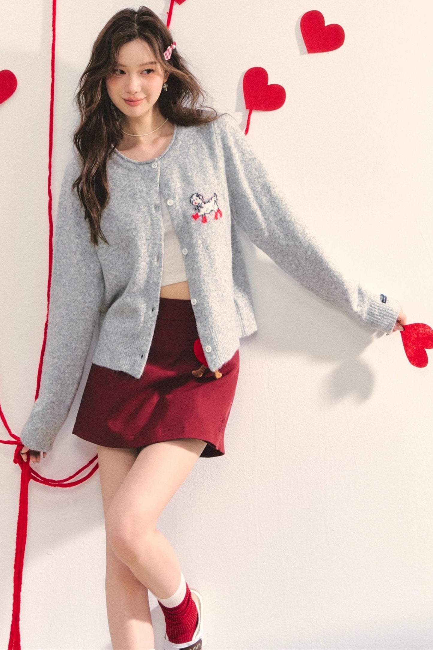 Soft Glutinous Dalmatian Jacquard Cardigan