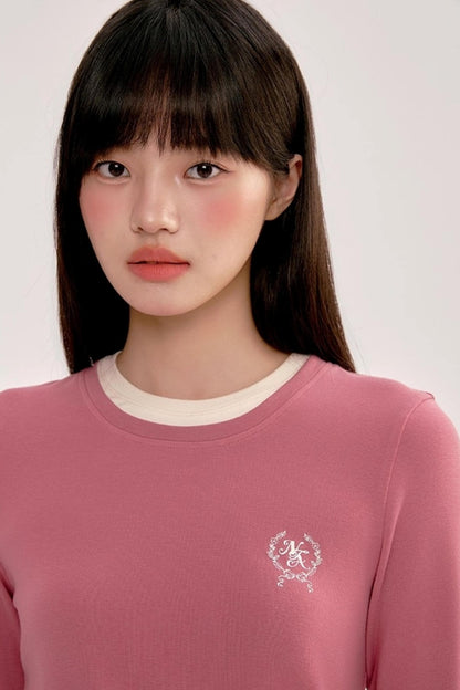 Contrasting Slim Long-Sleeved Top